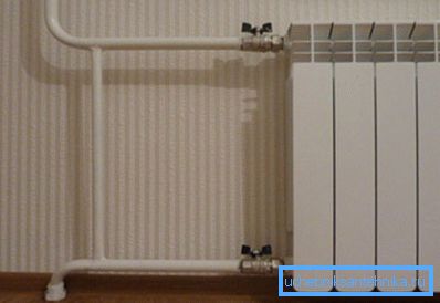Bočna veza grijaćih radijatora u jednom sustavu cijevi