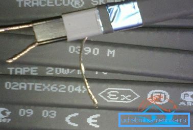 Foto samoregulirajući kabel. Foto samoregulirajući kabel.