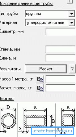 Kalkulator sučelje dizajnirano za izračune povezane s cijevima Kalkulator sučelje dizajnirano za izračune povezane s cijevima