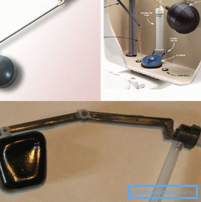 Ventil s plovkom za WC školjku na metalnoj i plastičnoj polici Ventil s plovkom za WC školjku na metalnoj i plastičnoj polici