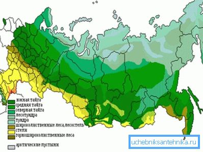 Klimatske zone Ruske Federacije.