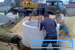 Ugradnja betonskih prstenova. Ugradnja betonskih prstenova.