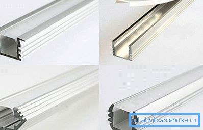 Nekoliko varijacija profila za LED trake. Nekoliko varijacija profila za LED trake.