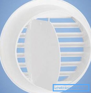 Plastična rešetka za ventilaciju s nepovratnim ventilom