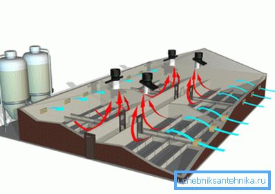Ventilacijska shema stočarskog kompleksa