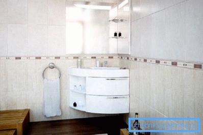 Kutni umivaonik u unutrašnjosti moderne kupaonice