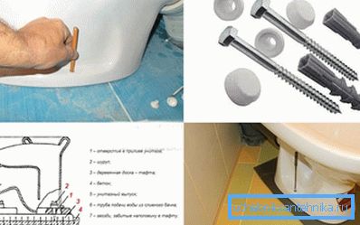 Vrste pričvršćivanja WC školjke na pod - na tipli, taft i ljepilo Vrste pričvršćivanja WC školjke na pod - na tipli, taft i ljepilo